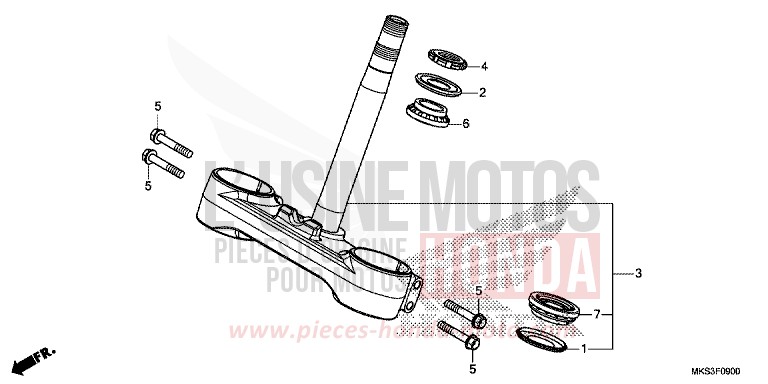 TIGE DE DIRECTION de Africa Twin DCT GRAND PRIX RED (R380B) 2020